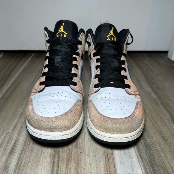 Nike Air Jordan 1 Mid SE GS Shoes ‘Flight Club’ Yellow & Orange Youth 6Y - Picture 2 of 10